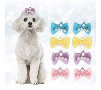 Yctze Lot de 20 Nœuds en Forme de Couronne pour Animaux de Compagnie - Élastiques Amusants pour Le Toilettage des Chiots - Design Nœud Tendance Idéal pour Les Petits Chiens comme Les Maltais et Le