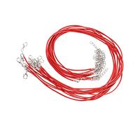 Yctze Lot de 200 Cordons de Collier Cirés avec Fermoir Mousqueton - Corde Polyvalente pour la Fabrication de Bijoux, Pendentifs, Bracelets et Bracelets de Cheville Parfaits (rouge)