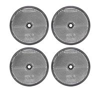 Yctze Lot de 4 Réflecteurs Ronds Rouges avec Vis - Boîtes aux Lettres, Allées, Tunnels, Poteaux, Voitures et Remorques - Visibilité Nocturne Améliorée pour Voyager en Toute sécurité (White)