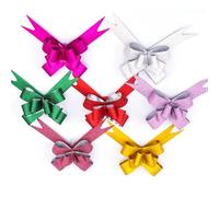 Yctze Lot de 50 Nœuds à Tirer de Couleurs Mélangées Vives - Nœuds en Ruban Moulés à une Seule Traction pour Mariage, Décorations de Fête, Emballage de Cadeaux et Travaux Manuels - pour Ajouter une