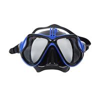 Yctze Lunettes de Natation et de Plongée en Apnée Imperméables HD avec Lentille de Plongée Antibuée et Couvre-nez pour Hommes et Femmes - Lunettes de à Vue Large Confortables (BLUE)