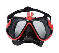 Yctze Lunettes de Natation et de Plongée en Apnée Imperméables HD avec Lentille de Plongée Antibuée et Couvre-nez pour Hommes et Femmes - Lunettes de à Vue Large Confortables (rouge)