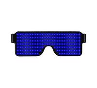 Yctze Lunettes Lumineuses LED, Lunettes Rechargeables par USB avec 164 Perles LED, 8 Modes d'éclairage, Résistantes aux Chocs pour Bar, Club, Fête KTV et Décoration de Costumes (BLUE)