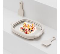 Yctze Machine à Glace Roulée - Petite Machine à Yaourt Multifonctionnelle Rapide et Amusante - à Frire à Glace en Acier Inoxydable 304, à Utiliser, Danger pour les Enfants, Design Portable (WHITE)