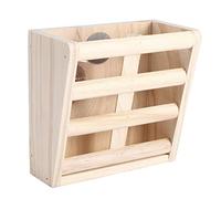 Yctze Mangeoire à Nourriture Fixe en Bois pour Lapin, Support de Mangeoire à Herbe pour Chinchilla, Cochon d'Inde et Petits Animaux de Compagnie, Bol de Nourriture Robuste pour Lapin