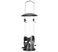 Yctze Mangeoire à Oiseaux Suspendue d'extérieur pour Petits Oiseaux, Tube d'alimentation en Plastique avec Couvercle et Deux Ports pour l'observation du Jardin et de l'arrière-Cour