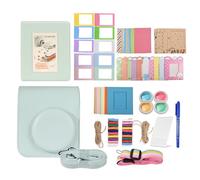 Yctze Mini 12 Accessoires Kit Camera Sac Photo Album D'album Stickers Clips de Stylo Suspendus String pour Mini 12 avec étui de Protection en Cuir PU (Green)
