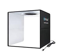 Yctze Mini Photographie Portable Lightbox avec 80 PCS Perles LED de Haute qualité pour Tirer de Petites Choses Pliables et Faciles à Nettoyer 6 Décors Colorés pour des Images (Black)