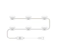 Yctze Miroir à LED Professionnel Light Light USB Température de Couleur de Couleur Infinie Contrôle Tactile de Gradation pour la vanité de Maquillage (6 Ampoules)