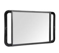 Yctze Miroir à Main de Coiffure Miroir à Main, Miroir de Salon à Double poignée pour Salon de beauté et Salon, Miroir de Coiffeur en Mousse Noire Grande Taille 40,5 x 24 cm