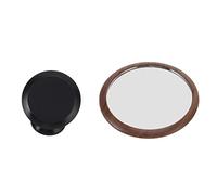 Yctze Miroir d'observation d'extraction de café, Miroir Réfléchissant à Rotation Multidirectionnelle, de Surveillance avec Base Noire en Noyer, Verre HD de 60 Mm de Diamètre