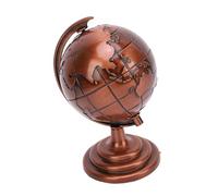 Yctze Modèle de Globe en Alliage, Ornement de Globe Décoratif en Métal Rouge pour la Décoration du Bureau et de la Maison