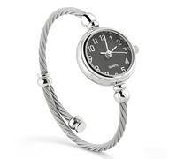 Yctze Montre à Quartz Féminine élégante 4 Couleurs avec Bracelet en Alliage - Montre-Bracelet Analogique Ronde Contemporaine avec Bracelet Ouvert - Bracelet Extra Long -