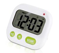 Yctze Musique/Vibration Numérique LCD Récit d'Alarme avec Rétro-éclairage, Double Alarme, Fonction de Minuterie et Conception Portable - Idéal pour les Travailleurs de Quart de Travail et les