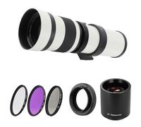 Yctze Objectif Super TéléObjectif 420-800 Mm, Kit de Filtres CPL, Objectif Téléconvertisseur 2X et Adaptateur pour Appareils Photo à Monture EF (White)