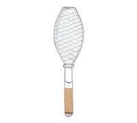 Yctze Panier à Poisson en Acier Inoxydable avec Poignée, Compact pour Ranger le Panier à Grillades, Barbecue, Camping, Pique-niques, à Grillades