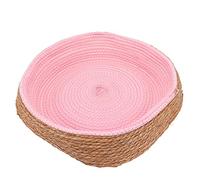 Yctze Panier de Lit pour Animaux de Compagnie Portable Panier tissé Salounge pour Les Chats et SM Pets EY (Pink)