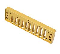 Yctze Peigne Harmonica, Pièce de Rechange pour Harpe Bleue à 10 Trous pour SP20, avec Bords Arrondis et Embout Rond, Alliage d'aluminium Léger (GOLD)
