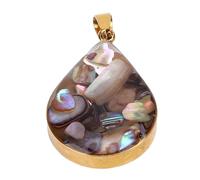 Yctze Pendentif en Gravier Explore Nature - Bijoux en Forme de Gouttelette d'eau Unisexe, pour Toutes les Occasions comme Cadeaux Attentionnés, Légers pour Hommes et Femmes (GOLD)