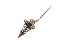 Yctze Pendule de Radiesthésie en Métal, Pendule Spirituel de Divination pour les Tests des Chakras, équilibre énergétique de Guérison avec Chaîne de 7 Pouces (Bronze)