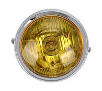 Yctze Phare Moto Rond Modifié Avec Lentille Jaune Retro Convient Pour CG125 GN125 Universel Puissant Feu Design Classique Eclairage Haute Performance Pièce Motos Anciennes