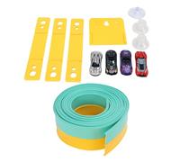 Yctze Piste de Voiture de Course Flexible, Assemblage D'hippodrome Personnalisable, en Plastique Léger et Durable, Portable, Enroulable, avec Voitures Alimentées par gravité, (Jaune Vert)