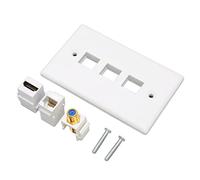 Yctze Plaque Murale d'interface Multimédia HD avec Ethernet RJ45 pour une Gestion Facile du Câble - Idéal pour les Téléviseurs HD et les Projecteurs