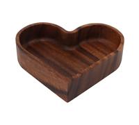 Yctze Plateau De Service Élégant En Noyer Assiette De Fruits En Bois Texturé Multifonctionnel Pour Collations Desserts Et Décoration Domestique En Forme De Cœur