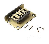 Yctze Pont à 4 Cordes, Remplacement de Ukulélé Basse de Guitare en Métal avec 4 Selles de Seau Réglables, pour Divers Instruments à Cordes (Bronze)