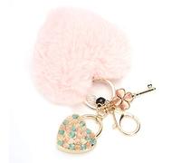 Yctze Porte-clés en Peluche en Forme de Cœur, Pendentif pour Décoration de Sac à Main, Filles et Femmes Amusantes (#1)