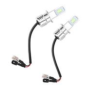 Yctze pour ampoule h3 led Ampoule de Phare Antibrouillard de Voiture, 2Pcs H3 80W 8000K Lampe de Phare Antibrouillard à LED Ice Blue12-24V (Universel)