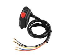 Yctze pour Bouton Démarrage Commutateur de Commande de Moto 7/8inch avec Fixation de Guidon, Interrupteur et Câbles de Connexion (Noir)