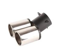 Yctze pour sortie double echappement coudé pour embout echappement double Silencieux de tuyau d'échappement, universel pour voiture à bouche ronde double double tube courbé en acier inoxydable tuyau