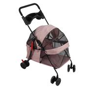 Yctze Poussette pour Animaux de Compagnie à 4 Roues, Poussette Pliante en Maille Rose, Confortable pour Chien et Chat avec Porte-gobelet et Roues Universelles, Idéale pour les Animaux de Petite et