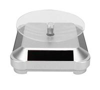 Yctze Présentoir Rotatif pour Montres et Bijoux à énergie Solaire, Support de Maquillage Polyvalent avec Design argenté à 360 Degrés (Silver)