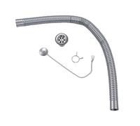 Yctze Raccord de Vidange D'évier de Camping-Car de 40 Mm, Adaptateur Droit en Acier Inoxydable ABS Antirouille avec Tuyau de 78 Cm et Collier de Serrage, pour Camping-Cars, Yachts et