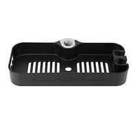 Yctze Rack de Plateau de Rangement de Poteau de Douche Noir Mat à Réglable avec Porte-tête de Douche - Accessoire de Salle de Bain pour Rangement organisé