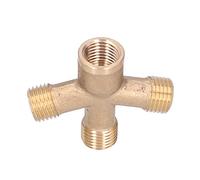 Yctze Répartiteur de Tuyau d'arrosage, Connecteur à 4 Voies pour Pulvérisation Agricole, Raccords de Tuyaux en Laiton, Installation Facile pour Systèmes d'arrosage