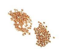 Yctze Rivets en Cuir 8 Mm Double Rivet 100 Ensembles 8 Mm Métal Cuir Artisanat Réparation Goujons Décoration Double Rivet Goujons Tubulaires Sacs Chapeaux Chaussures (GOLD)