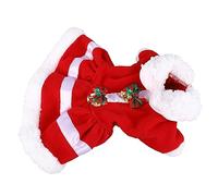 Yctze Robe de Noël de Chien avec Collier et Cloche Costume Chaud Mignon pour Les Fêtes et Le Cosplay, Ajustement Facile pour Les Tailles (L)