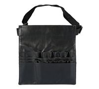 Yctze Sac de Rangement pour Pinceaux de Maquillage en PU Noir, avec Sangle Réglable, pour Professionnels de la beauté et Artistes, 10.2x10.0 Pouces