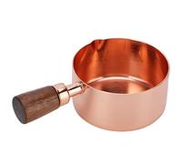 Yctze Sauce en Acier Inoxydable en or Rose avec Poignée en Bois - Casserole Polyvalente avec des Becs Verser pour la Cuisson, la Cuisine et le Rangement des Aliments (1/3 Cup)