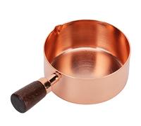 Yctze Sauce en Acier Inoxydable en or Rose avec Poignée en Bois - Casserole Polyvalente avec des Becs Verser pour la Cuisson, la Cuisine et le Rangement des Aliments (1/2cup)