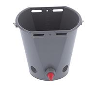 Yctze Seau d'alimentation de 8 L pour l'alimentation du Lait du Bétail, avec Balance et 5 Tétines Remplaçables, Plastique de qualité Alimentaire, Poignée de Transport Facile, Gris (pour Les Moutons)