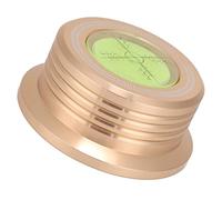 Yctze Stabilisateur de Platine avec Détection de Bulles et de Vitesse pour Tourne-Disque - Pince à Disque Argentée (Gold)