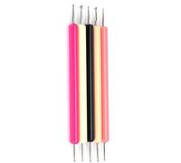 Yctze Stylos à Points à Double extrémité, 5 Pièces, pour Nail Art et Peinture, Tige en Acrylique, Conception Fendue pour une Décoration Facile à Faire Soi-même