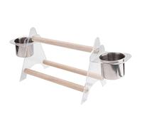 Yctze Support à Oiseaux Polyvalent et Durable pour Perroquets et Petits Oiseaux - Construction Respectueuse de l'environnement en Bois et en Plastique avec Gobelets d'alimentation et Installation