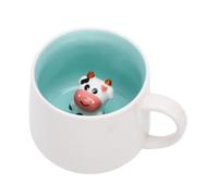 Yctze Tasse à l'intérieur d'un Animal 3D, Tasse à café en Céramique avec Figurine de Vache Cachée, Cadeaux de nouveauté Faits à la Main pour les Vacances d'anniversaire de Noël, 12 Oz, Petit