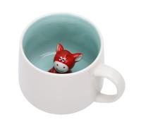 Yctze Tasse à l'intérieur d'un Animal 3D, Tasse à café en Céramique avec Figurine de Vache Cachée, Cadeaux de nouveauté Faits à la Main pour les Vacances d'anniversaire de Noël, 12 Oz, Petit