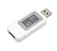 Yctze Testeur USB 0-6,5 A, Courant 4-30 V, Multimètre à Affichage Couleur pour Appareils Mobiles, Analyseur USB Portable
